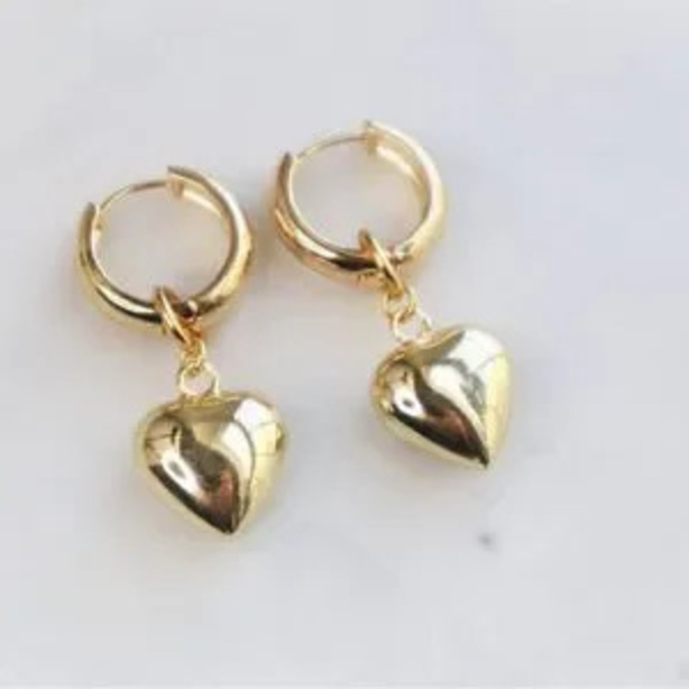 heart dangle hoop earrings?N262